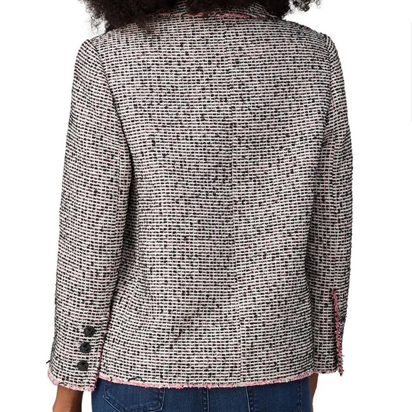 Rebecca Taylor NYC Josie Tweed Jacket Pink & Black - Picture 3 of 16